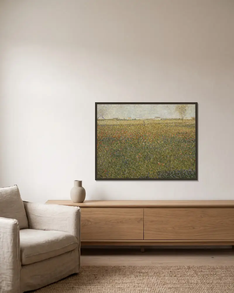 La Luzerne, Saint-Denis av Georges Seurat inramad på en vägg