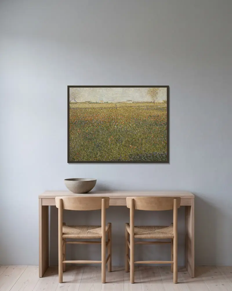 La Luzerne, Saint-Denis av Georges Seurat inramad på en vägg