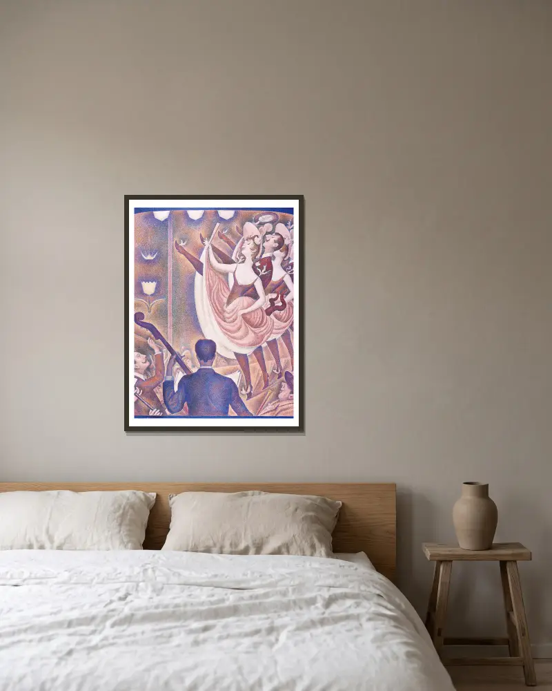 Der Cancan von Georges Seurat gerahmt an einer Wand