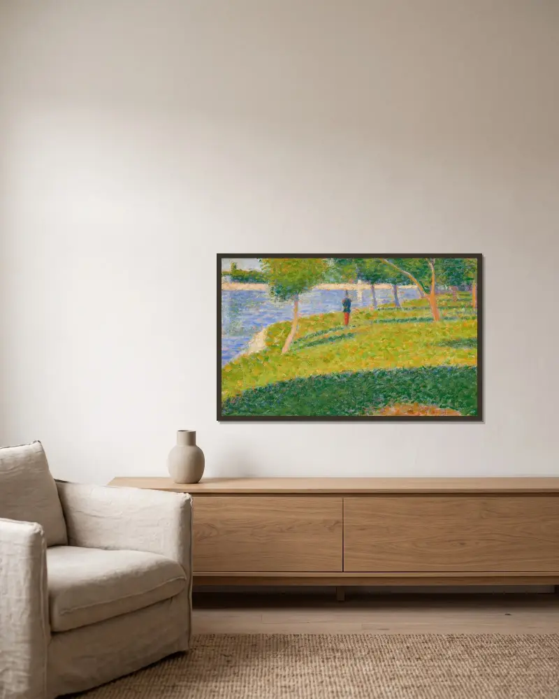 Le Saint-Cyrien, Georges Seurat v rámu na stěně