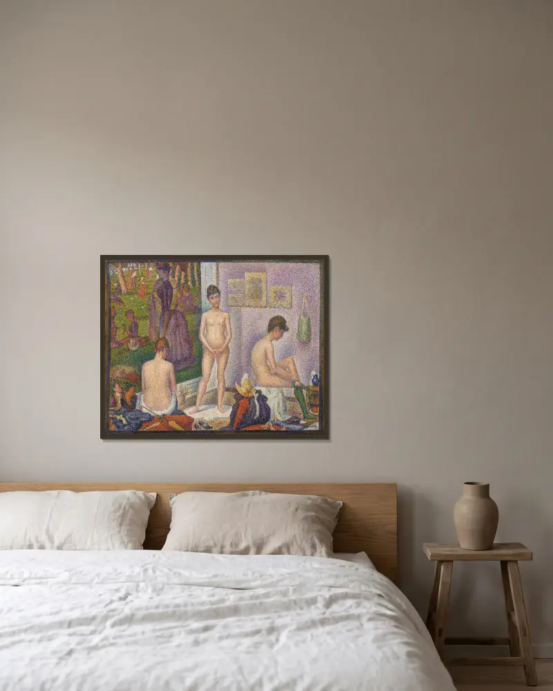 Die Modelle von Georges Seurat gerahmt an einer Wand