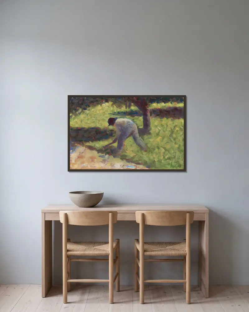 Sedlák s motykou, Georges Seurat v rámu na stěně