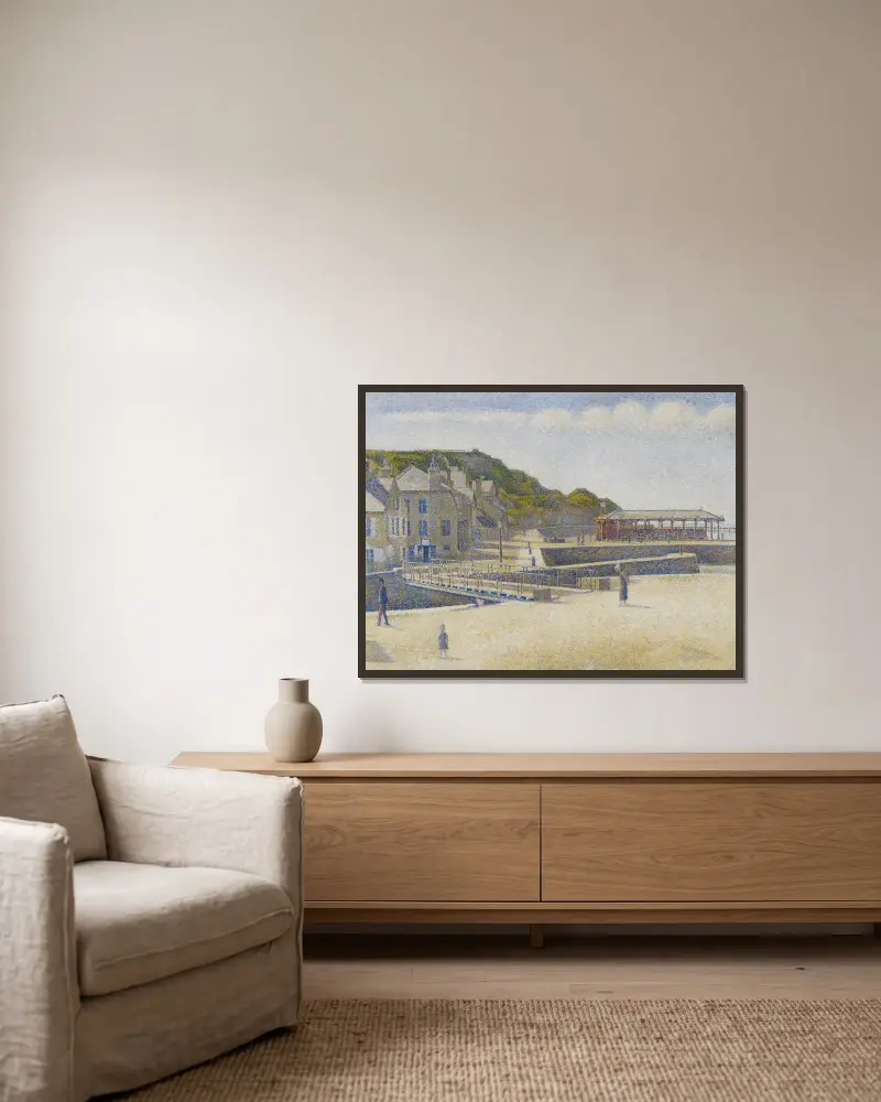 Port-en-Bessin av Georges Seurat inramad på en vägg