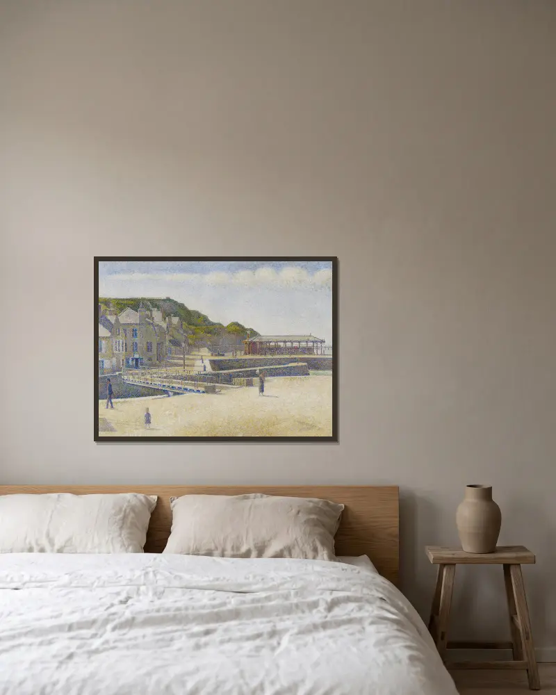 Port-en-Bessin av Georges Seurat inramad på en vägg