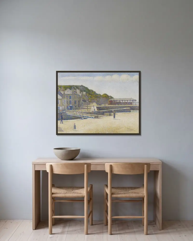 Port-en-Bessin av Georges Seurat inramad på en vägg