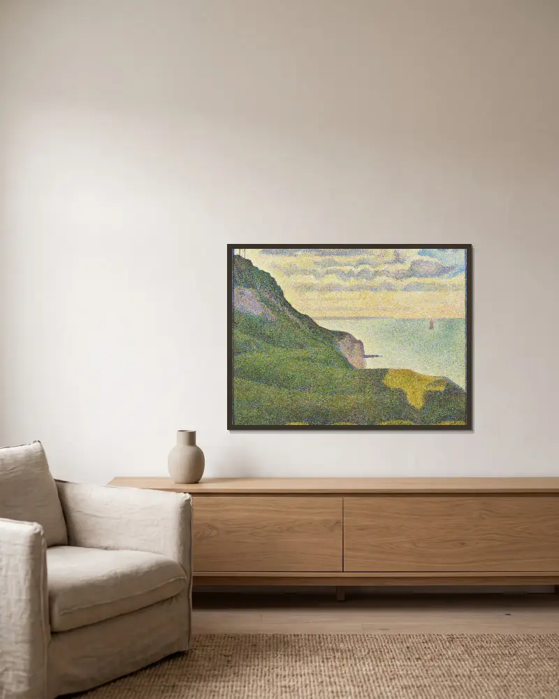 Seascape at Port-en-Bessin,Normandy av Georges Seurat inramad på en vägg