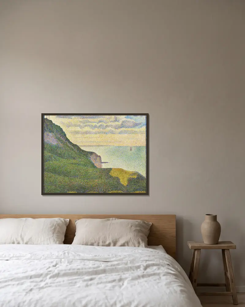 Seascape at Port-en-Bessin,Normandy av Georges Seurat inramad på en vägg