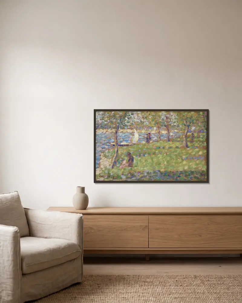Studium do La Grande Jatte, Georges Seurat w ramie na ścianie