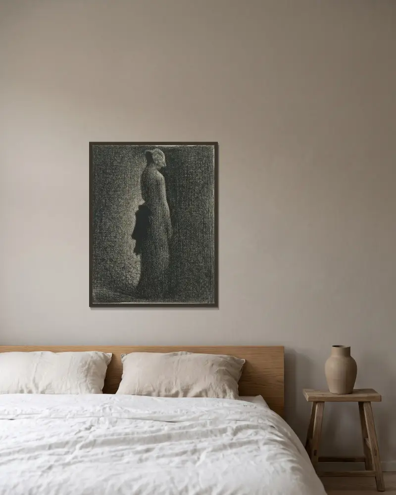 Černá stuha, Georges Seurat v rámu na stěně