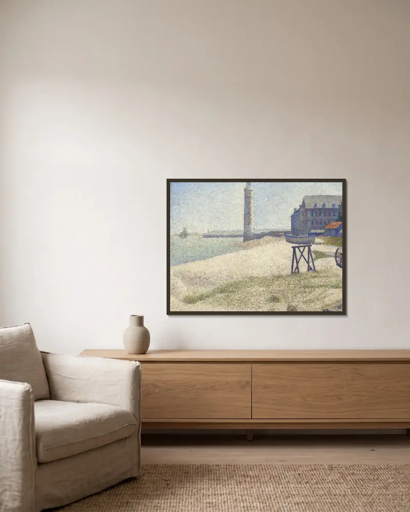 Maják v Honfleuru, 1886 – Nr. 1, Georges Seurat v rámu na stěně