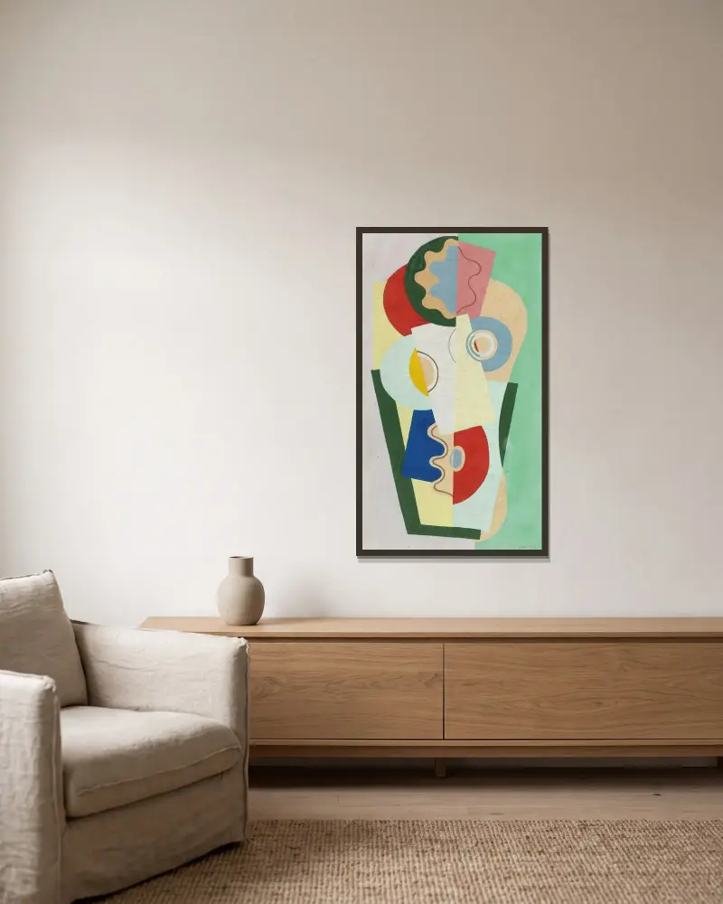 Blombukett av Georges Valmier inramad på en vägg