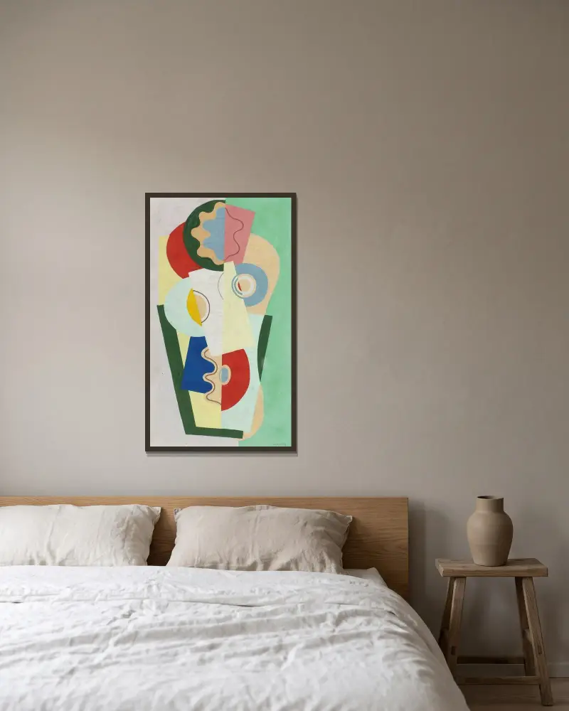Blombukett av Georges Valmier inramad på en vägg