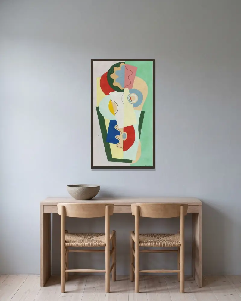 Blombukett av Georges Valmier inramad på en vägg