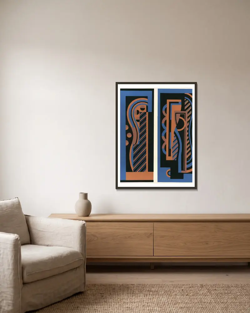 Collection decors et couleurs Pl.01 av Georges Valmier inramad på en vägg