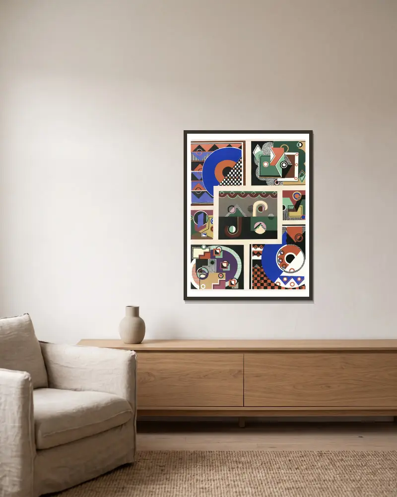 Collection decors et couleurs Pl.02 av Georges Valmier inramad på en vägg
