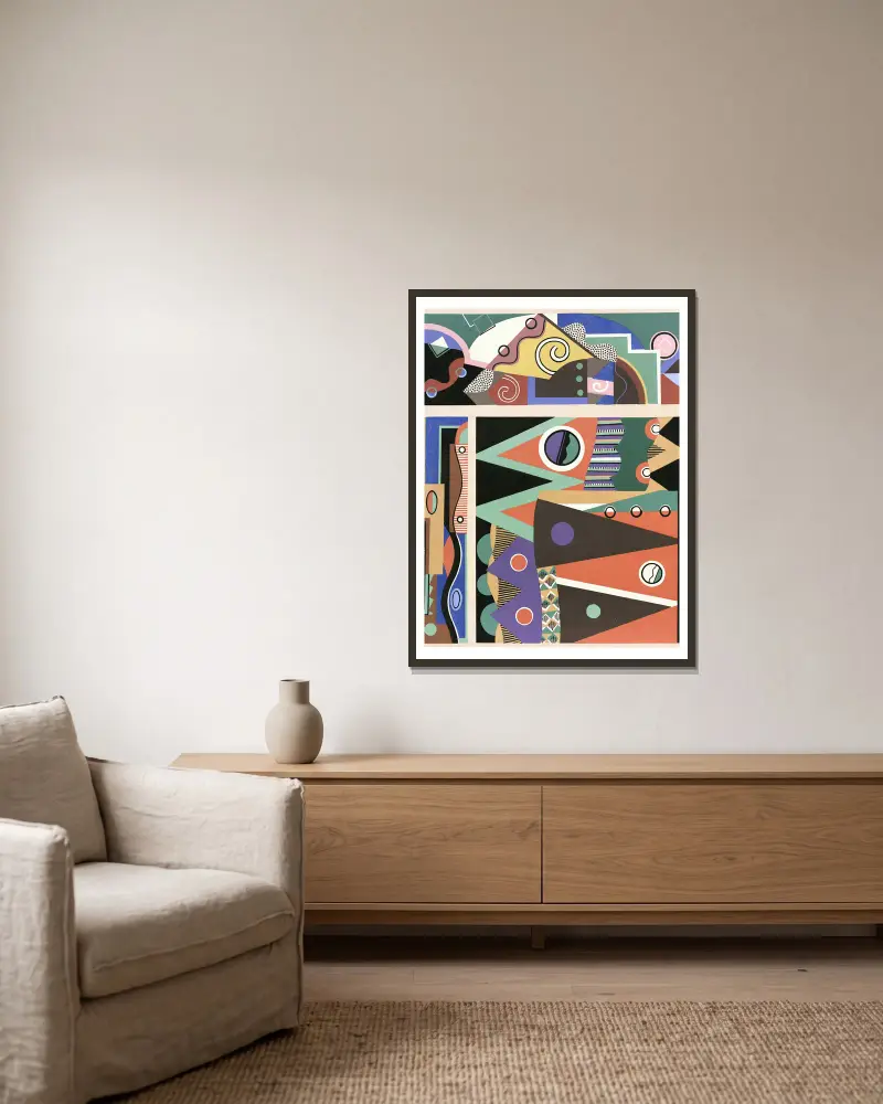 Collection decors et couleurs Pl.03 av Georges Valmier inramad på en vägg