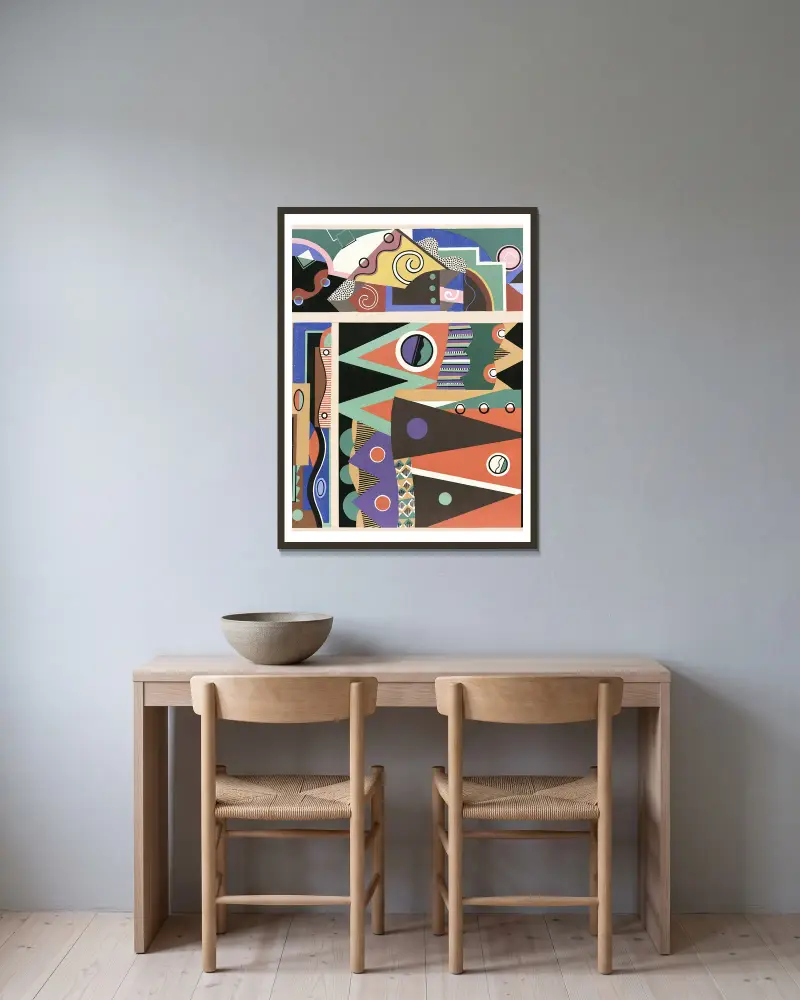 Collection decors et couleurs Pl.03 av Georges Valmier inramad på en vägg