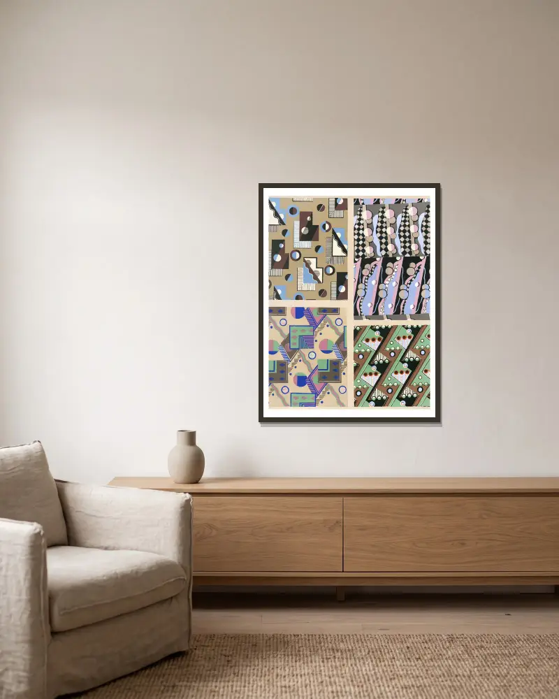 Collection decors et couleurs Pl.05 av Georges Valmier inramad på en vägg