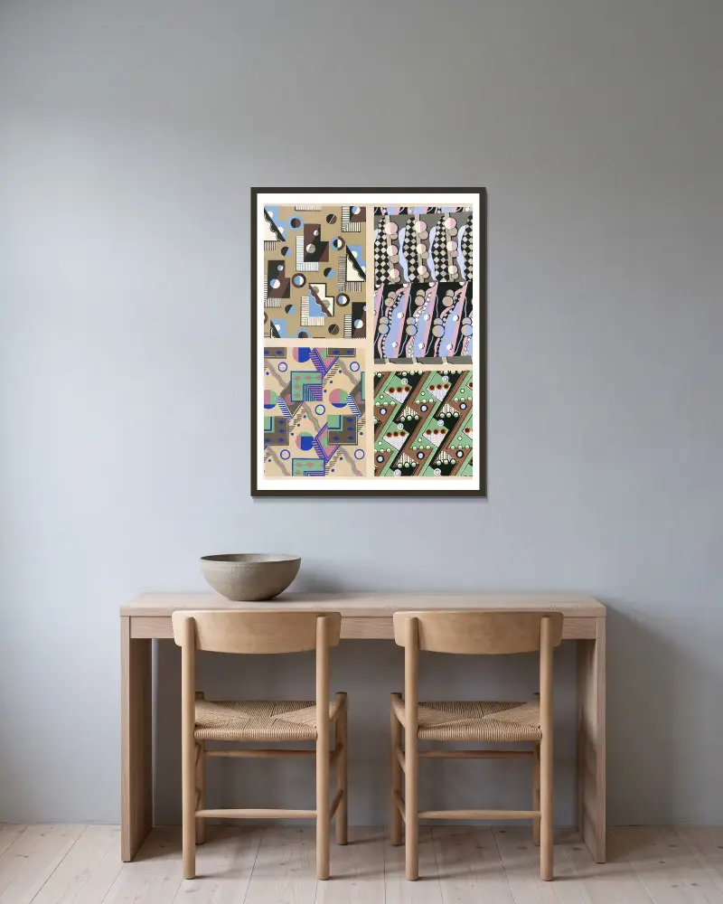 Collection decors et couleurs Pl.05 av Georges Valmier inramad på en vägg