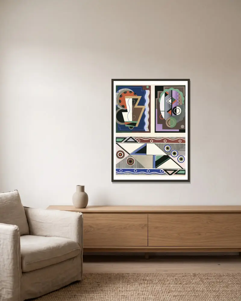 Collection decors et couleurs Pl.07 av Georges Valmier inramad på en vägg