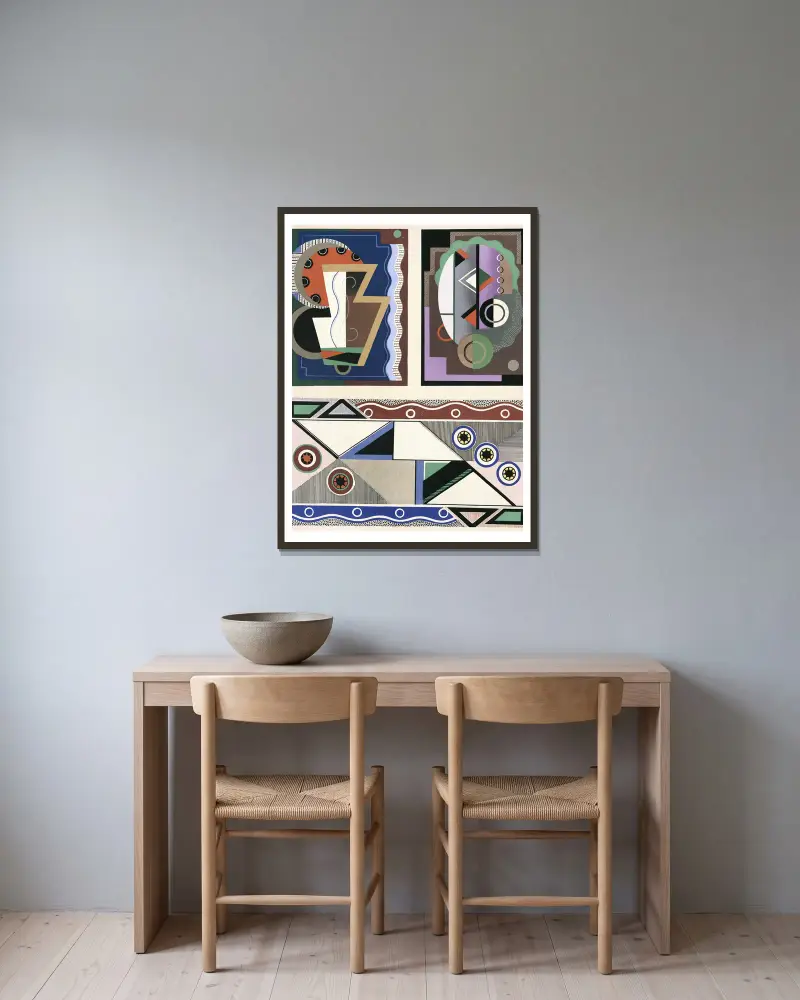 Collection decors et couleurs Pl.07 av Georges Valmier inramad på en vägg