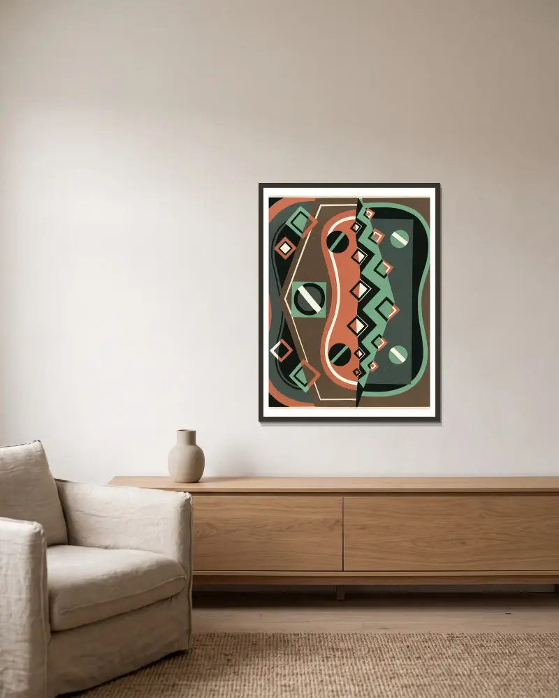 Collection decors et couleurs Pl.08 av Georges Valmier inramad på en vägg