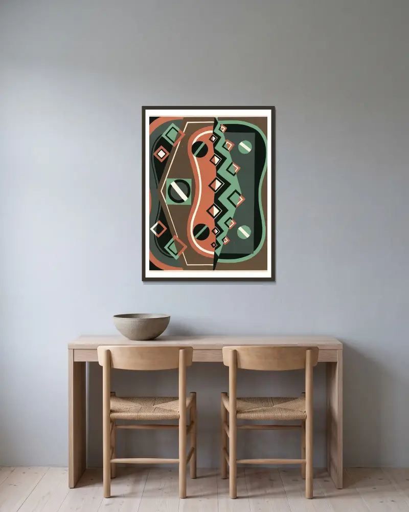 Collection decors et couleurs Pl.08 av Georges Valmier inramad på en vägg