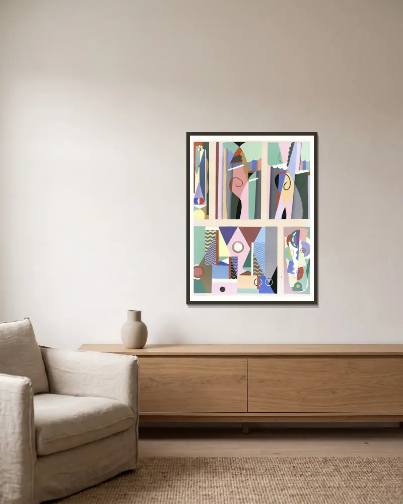 Collection decors et couleurs Pl.09 av Georges Valmier inramad på en vägg