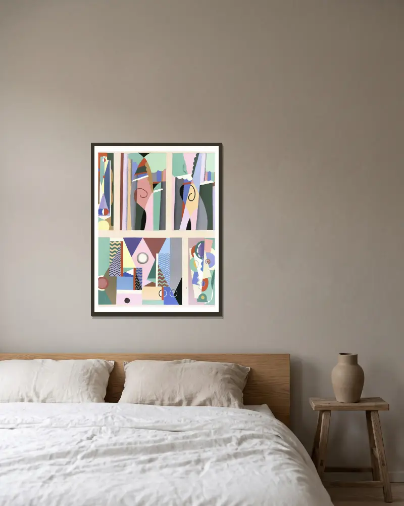 Collection decors et couleurs Pl.09 av Georges Valmier inramad på en vägg