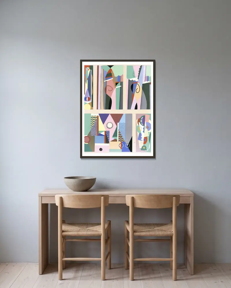 Collection decors et couleurs Pl.09 av Georges Valmier inramad på en vägg