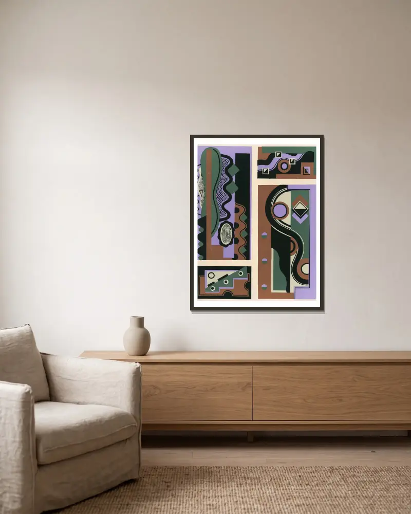 Collection decors et couleurs Pl.18 av Georges Valmier inramad på en vägg