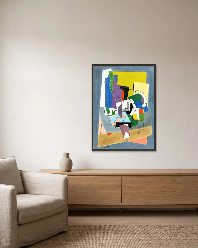 Composition av Georges Valmier inramad på en vägg