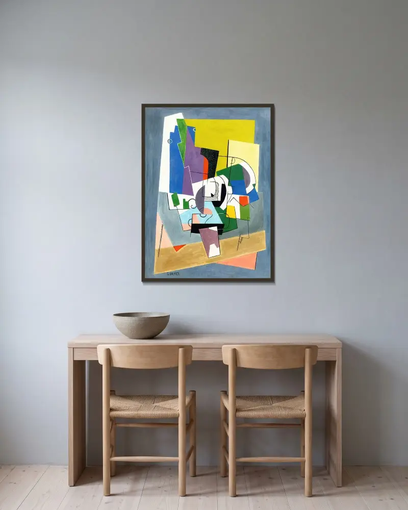 Composition av Georges Valmier inramad på en vägg