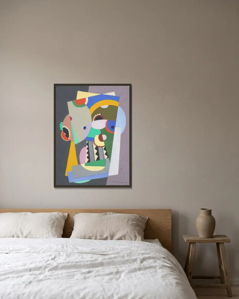 Komposition av Georges Valmier inramad på en vägg