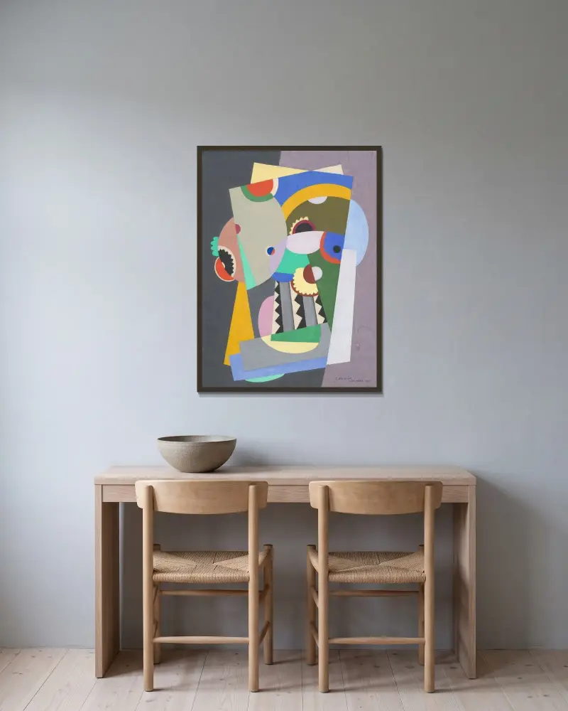 Komposition av Georges Valmier inramad på en vägg