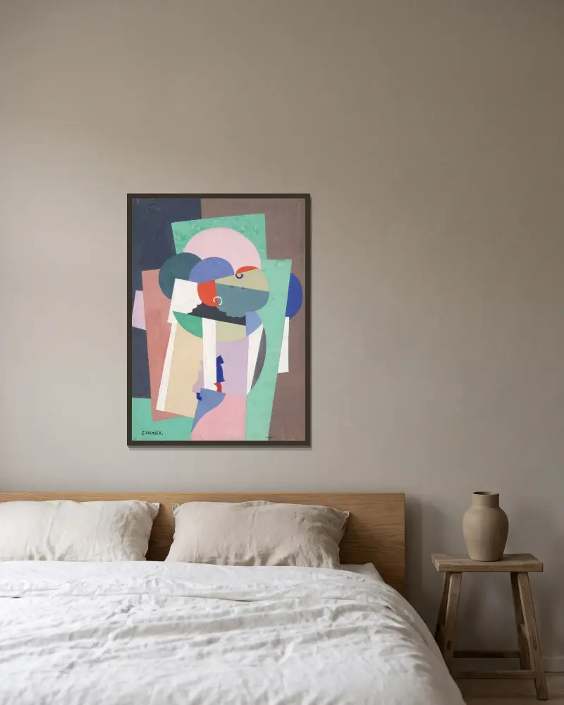 Composition (No. 7888) av Georges Valmier inramad på en vägg
