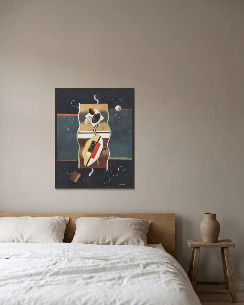 Abstrakt komposition av Georges Valmier inramad på en vägg