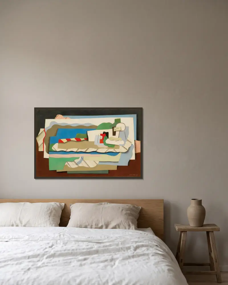 Liggande flicka av Georges Valmier inramad på en vägg