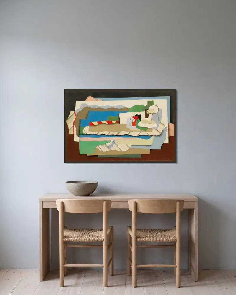 Liggande flicka av Georges Valmier inramad på en vägg