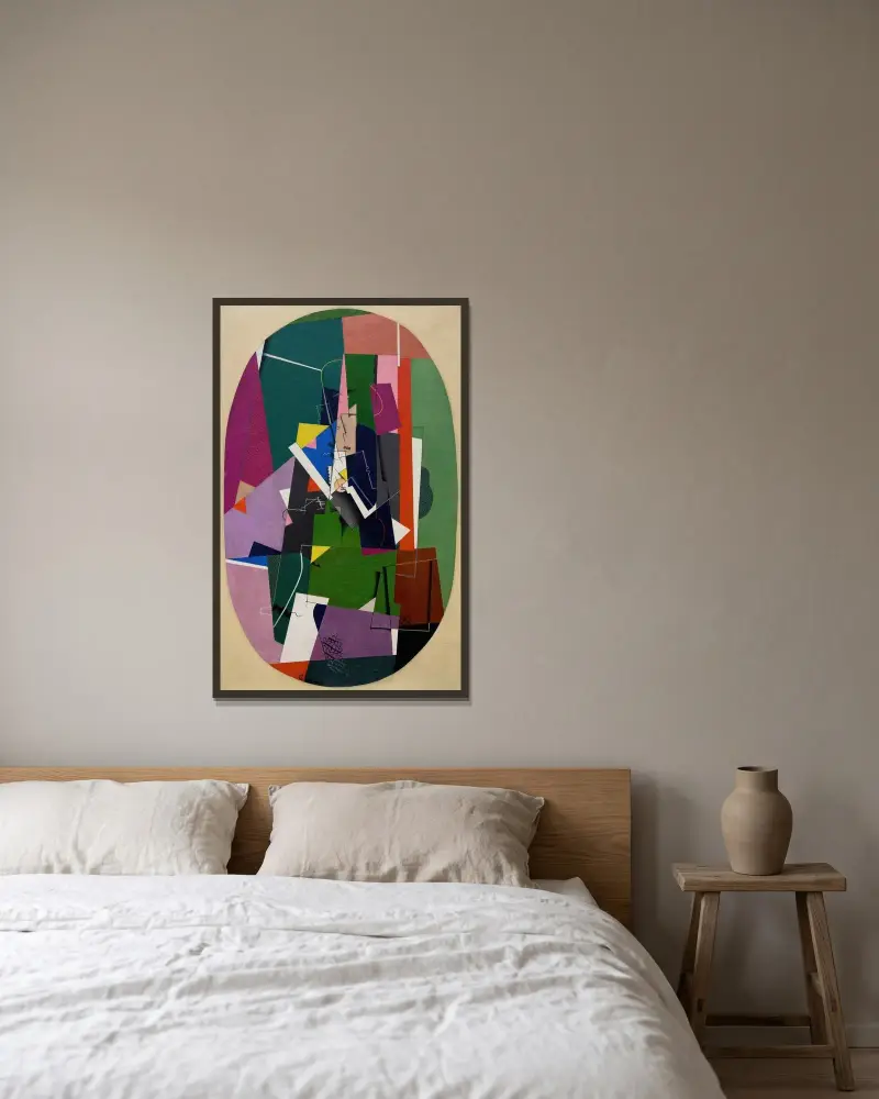 Fugue av Georges Valmier inramad på en vägg
