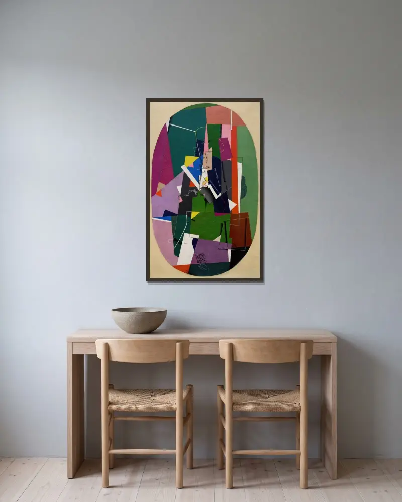 Fugue av Georges Valmier inramad på en vägg