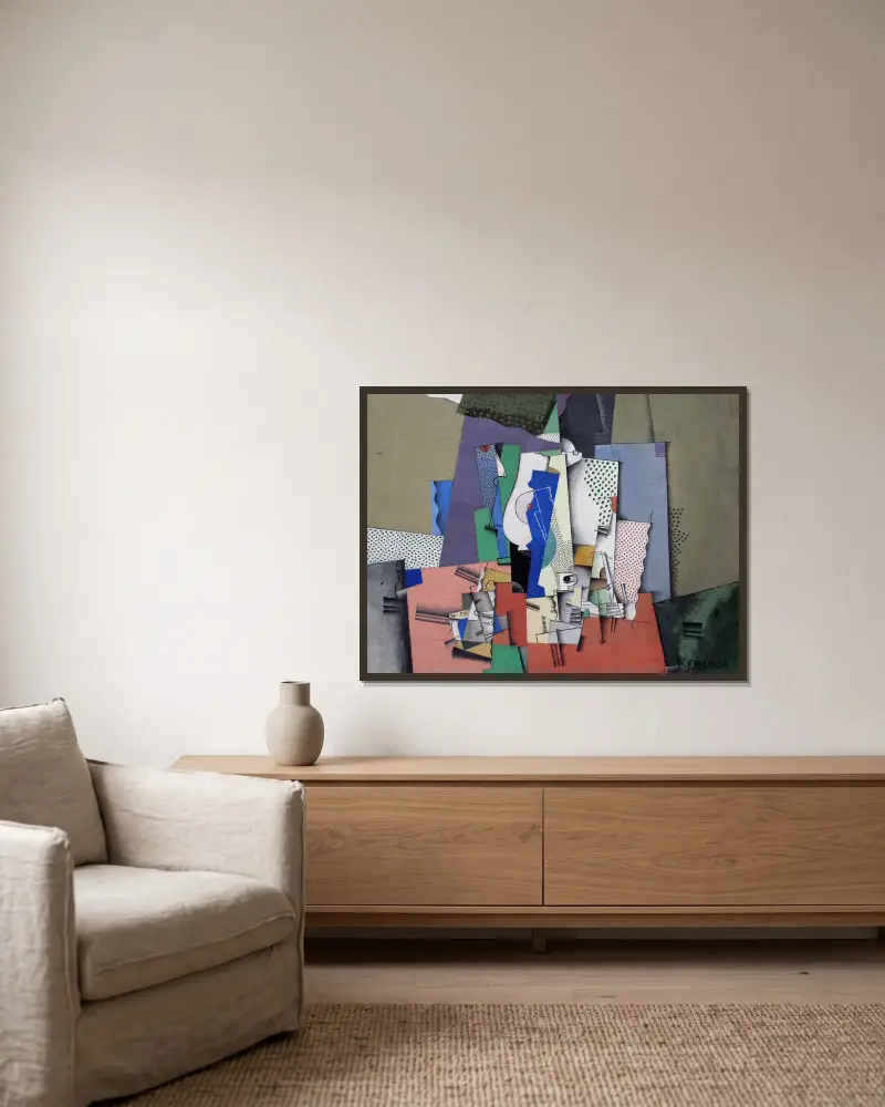 Geometrical still life II av Georges Valmier inramad på en vägg