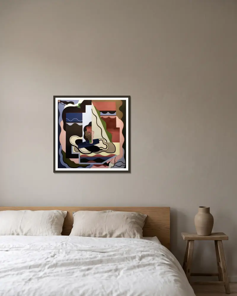 La Marina von Georges Valmier gerahmt an einer Wand