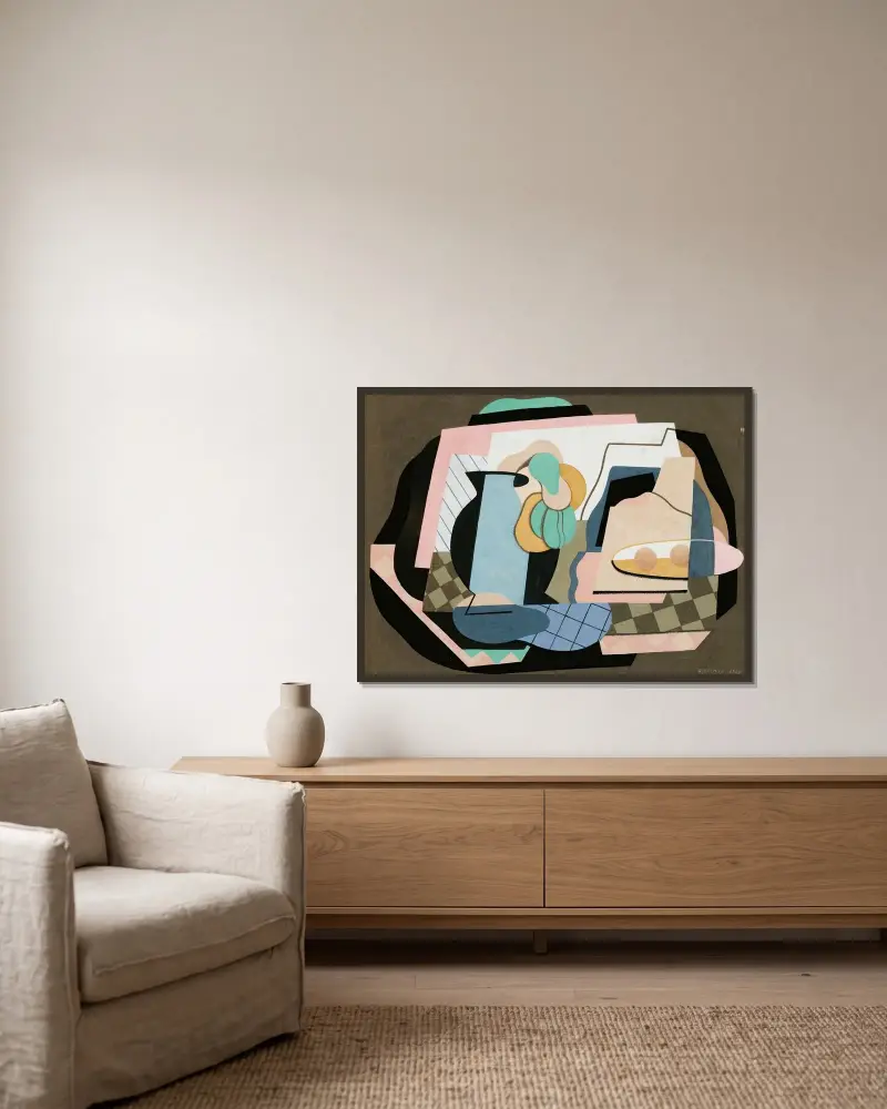 Stilleben av Georges Valmier inramad på en vägg