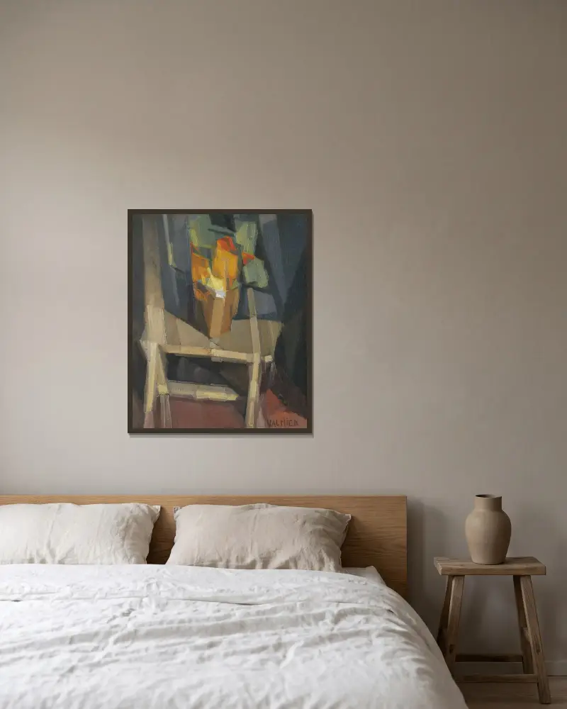 Stilleben på ett bord av Georges Valmier inramad på en vägg