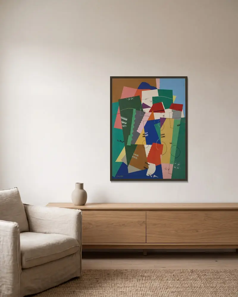 Landskap av Georges Valmier inramad på en vägg