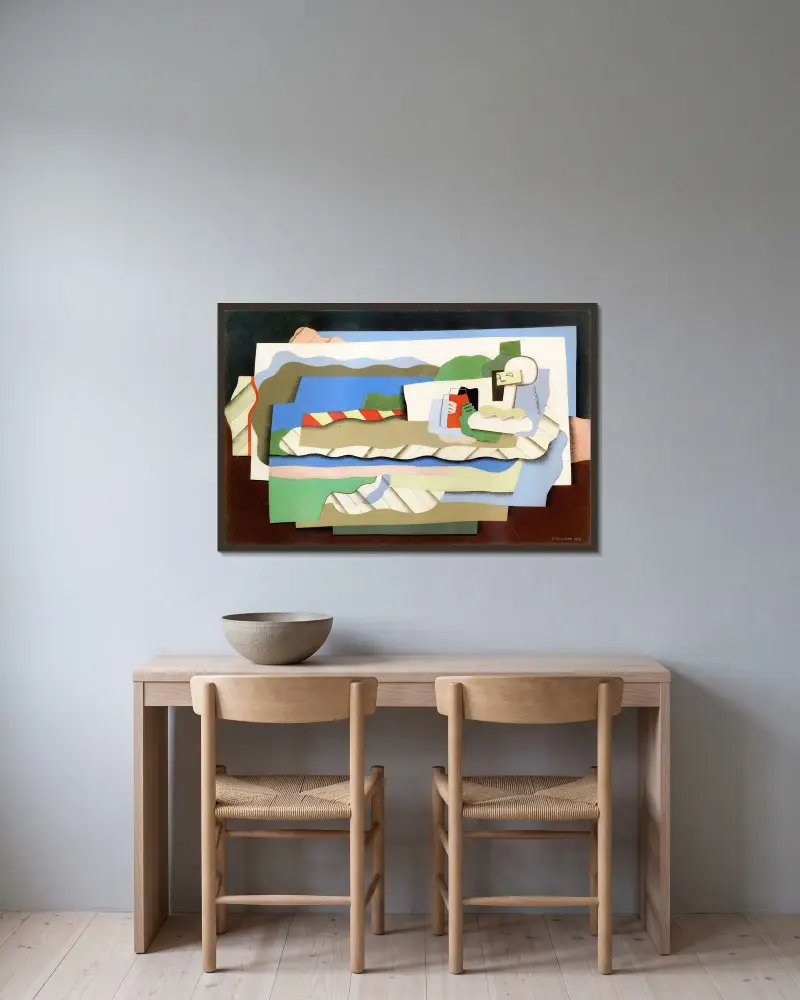 Liggande flicka av Georges Valmier inramad på en vägg