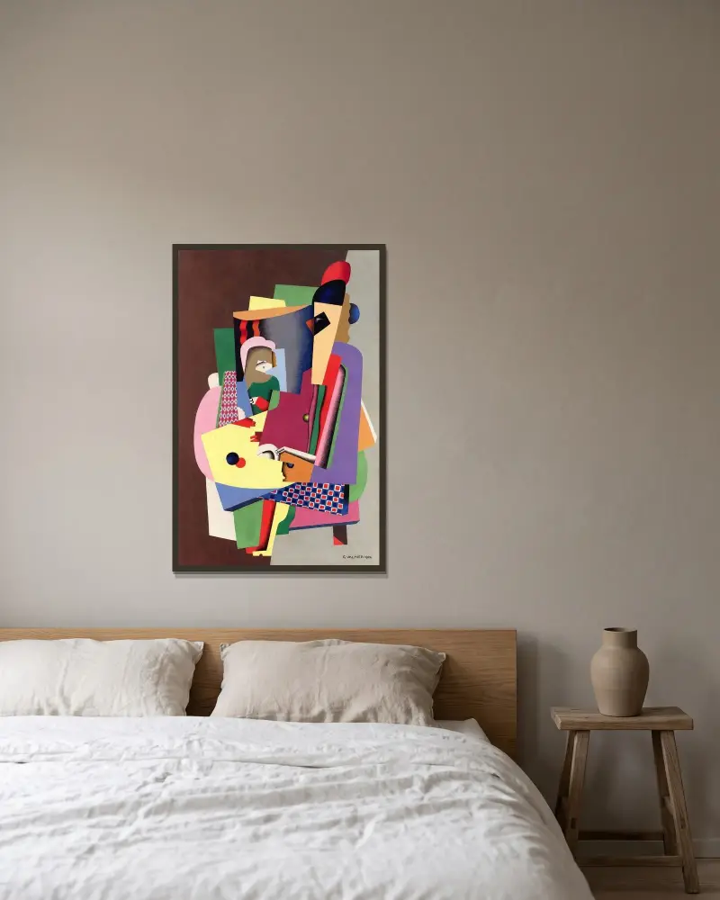 Pianolektionen av Georges Valmier inramad på en vägg