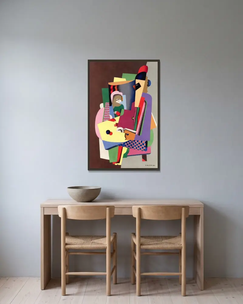 Pianolektionen av Georges Valmier inramad på en vägg