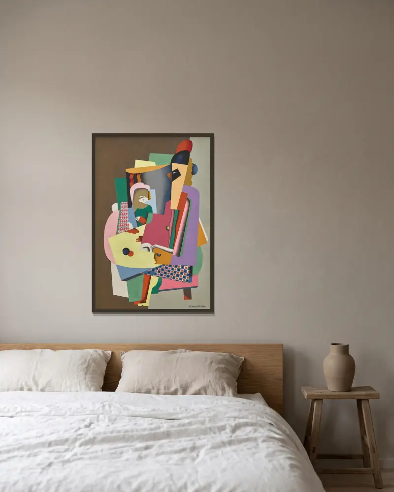 Die Klavierstunde von Georges Valmier gerahmt an einer Wand